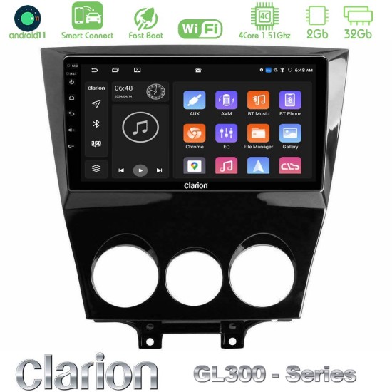 Clarion GL300 Series 4Core Android ClarionOS 2+32GB Mazda RX8 2008-2012 Navigation Multimedia Tablet 9" Με Carplay & Android Auto