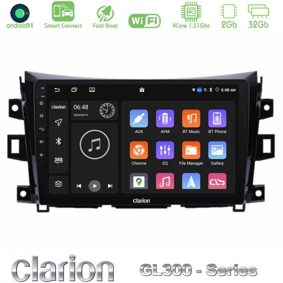 Clarion GL300 Series 4Core Android ClarionOS 2+32GB Nissan Navara NP300 Navigation Multimedia Tablet 9" Με Carplay & Android Auto