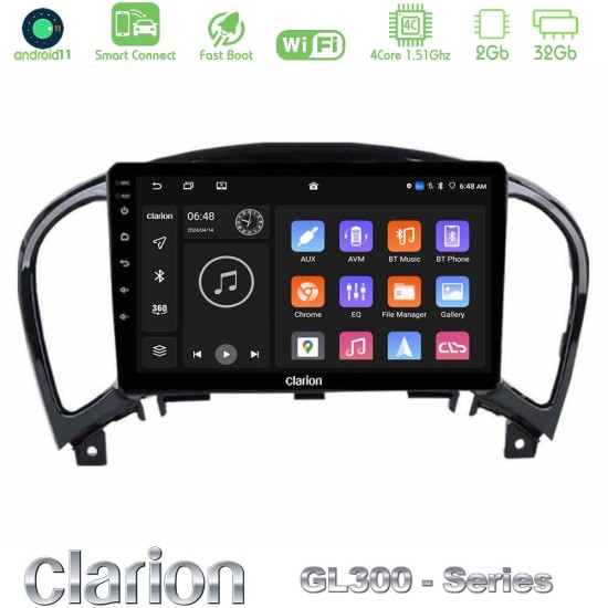 Clarion GL300 Series 4Core Android ClarionOS 2+32GB Nissan Juke Navigation Multimedia Tablet 9" Με Carplay & Android Auto