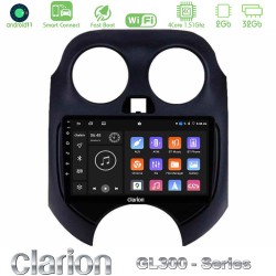 Clarion GL300 Series 4Core Android ClarionOS 2+32GB Nissan Micra 2011-2014 Navigation Multimedia Tablet 9" Με Carplay & Android Auto