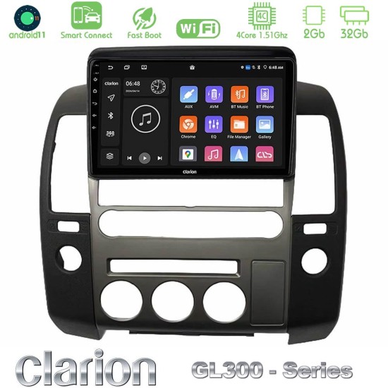 Clarion GL300 Series 4Core Android ClarionOS 2+32GB  Nissan Navara D40 2006-2012 (με εργ.οθόνη) Navigation Multimedia Tablet 9" Με Carplay & Android Auto