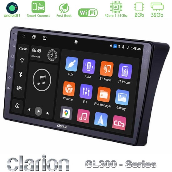 Clarion GL300 Series 4Core Android ClarionOS 2+32GB Nissan Navara D40 Navigation Multimedia Tablet 9" Με Carplay & Android Auto