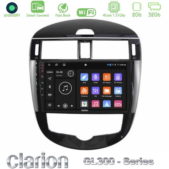 Clarion GL300 Series 4Core Android ClarionOS 2+32GB Nissan Pulsar 2015-2018 Navigation Multimedia Tablet 9" Με Carplay & Android Auto