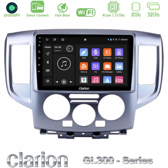 Clarion GL300 Series 4Core Android ClarionOS 2+32GB Nissan NV200 Navigation Multimedia Tablet 9" Με Carplay & Android Auto