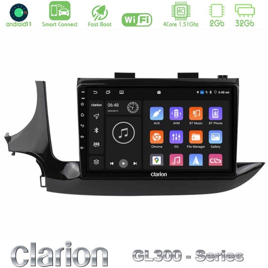 Clarion GL300 Series 4Core Android ClarionOS 2+32GB Opel Mokka 2016-2020 Navigation Multimedia Tablet 9" Με Carplay & Android Auto