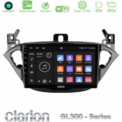 Clarion GL300 Series 4Core Android ClarionOS 2+32GB Opel Corsa E/Adam Navigation Multimedia Tablet 9" Με Carplay & Android Auto