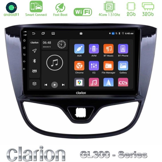 Clarion GL300 Series 4Core Android ClarionOS 2+32GB Opel Karl 2017-2019 Navigation Multimedia Tablet 9" Με Carplay & Android Auto