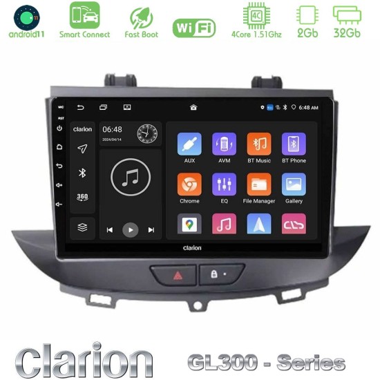 Clarion GL300 Series 4Core Android ClarionOS 2+32GB Opel Grandland/Crossland X Navigation Multimedia Tablet 9" Με Carplay & Android Auto