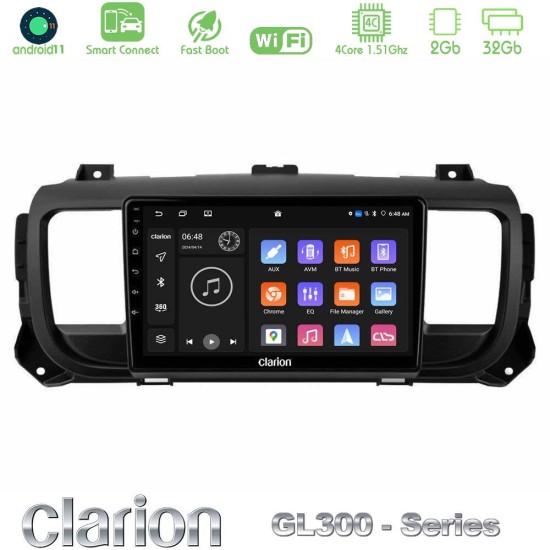Clarion GL300 Series 4Core Android ClarionOS 2+32GB Citroen/Peugeot/Opel/Toyota Navigation Multimedia Tablet 9" Με Carplay & Android Auto