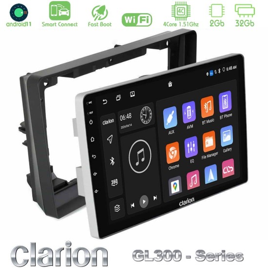Clarion GL300 Series 4Core Android ClarionOS 2+32GB Peugeot 308 2013-2020 Navigation Multimedia Tablet 9" Με Carplay & Android Auto