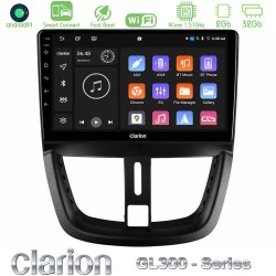 Clarion GL300 Series 4Core Android ClarionOS 2+32GB Peugeot 207 Navigation Multimedia Tablet 9" Με Carplay & Android Auto