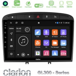 Clarion GL300 Series 4Core Android ClarionOS 2+32GB Peugeot 308/RCZ Navigation Multimedia Tablet 9" Με Carplay & Android Auto