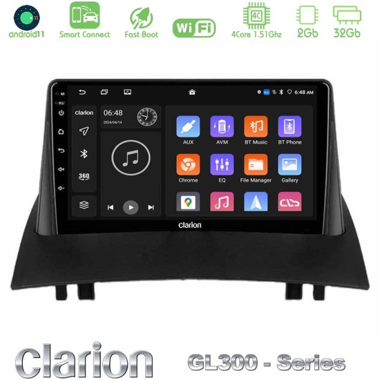 Clarion GL300 Series 4Core Android ClarionOS 2+32GB Renault Megane 2 2002-2008 Navigation Multimedia Tablet 9" Με Carplay & Android Auto