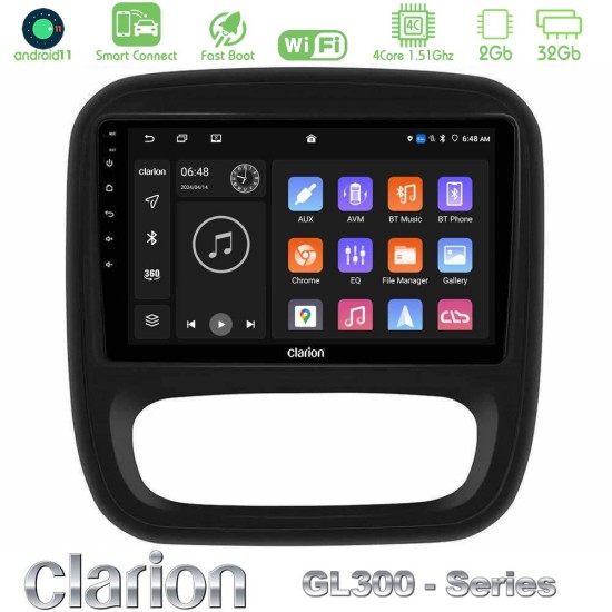 Clarion GL300 Series 4Core Android ClarionOS 2+32GB Renault/Nissan/Opel/Fiat Navigation Multimedia Tablet 9" Με Carplay & Android Auto