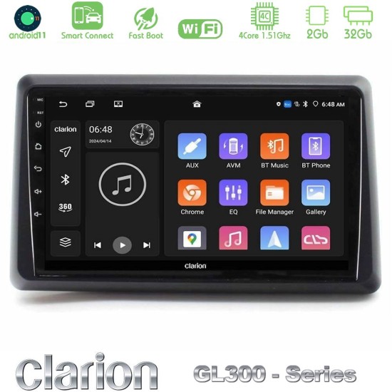 Clarion GL300 Series 4Core Android ClarionOS 2+32GB Renault Express 2020-2025 Navigation Multimedia Tablet 9" Με Carplay & Android Auto