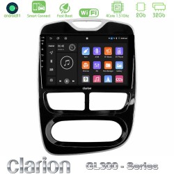 Clarion GL300 Series 4Core Android ClarionOS 2+32GB Renault Clio 2012-2016 Navigation Multimedia Tablet 9" Με Carplay & Android Auto