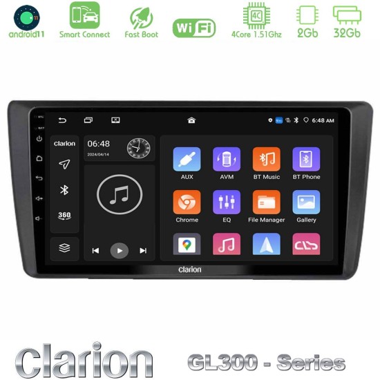 Clarion GL300 Series Skoda Octavia 2004-2012 4Core Android ClarionOS 2+32GB Navigation Multimedia Tablet 9" Με Carplay & Android Auto