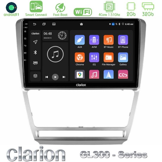 Clarion GL300 Series 4Core Android ClarionOS 2+32GB Skoda Octavia 5 Navigation Multimedia Tablet 10" Με Carplay & Android Auto