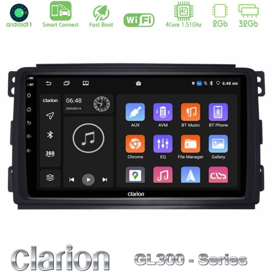 Clarion GL300 Series 4Core Android ClarionOS 2+32GB Smart 451 Navigation Multimedia Tablet 9" Με Carplay & Android Auto