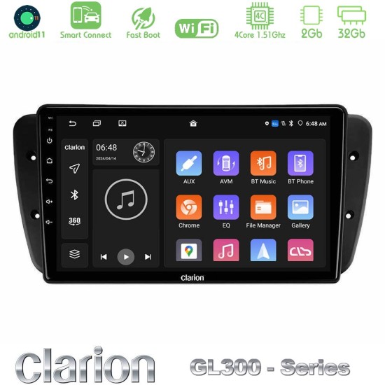Clarion GL300 Series 4Core Android ClarionOS 2+32GB Seat Ibiza 2008-2012 Navigation Multimedia Tablet 9" Με Carplay & Android Auto