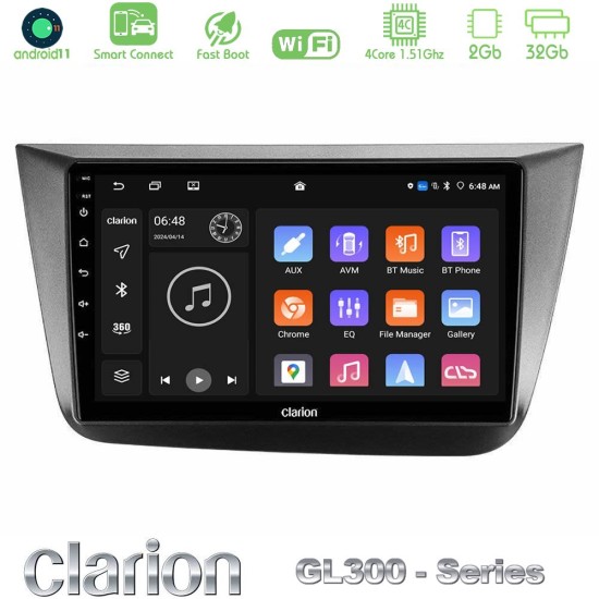 Clarion GL300 Series 4Core Android ClarionOS 2+32GB Seat Altea 2004-2015 Navigation Multimedia Tablet 9" Με Carplay & Android Auto