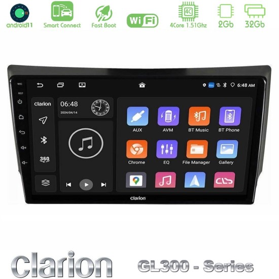 Clarion GL300 Series 4Core Android ClarionOS 2+32GB Ssangyong Rexton 2002-2006 Navigation Multimedia Tablet 9" Με Carplay & Android Auto