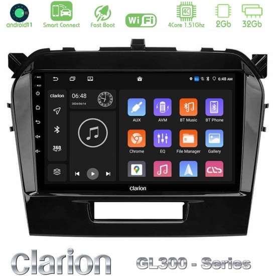 Clarion GL300 Series 4Core Android ClarionOS 2+32GB Suzuki Vitara 2015-2024 Navigation Multimedia Tablet 9" Με Carplay & Android Auto