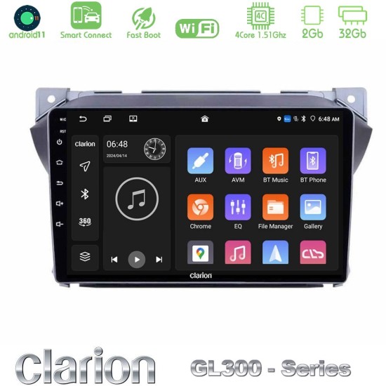 Clarion GL300 Series Suzuki Alto & Nissan Pixo 4Core Android ClarionOS 2+32GB Navigation Multimedia Tablet 9" Με Carplay & Android Auto