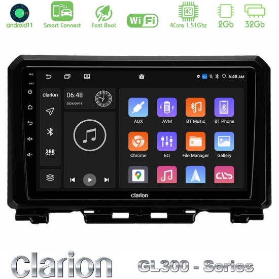 Clarion GL300 Series 4Core Android ClarionOS 2+32GB Suzuki Jimny 2018-2022 Navigation Multimedia Tablet 9" Με Carplay & Android Auto