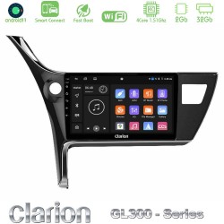 Clarion GL300 Series 4Core Android ClarionOS 2+32GB Toyota Corolla 2017-2018 Navigation Multimedia Tablet 10" Με Carplay & Android Auto
