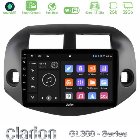 Clarion GL300 Series 4Core Android ClarionOS 2+32GB Toyota Rav4 2006-2012 Navigation Multimedia Tablet 10" Με Carplay & Android Auto