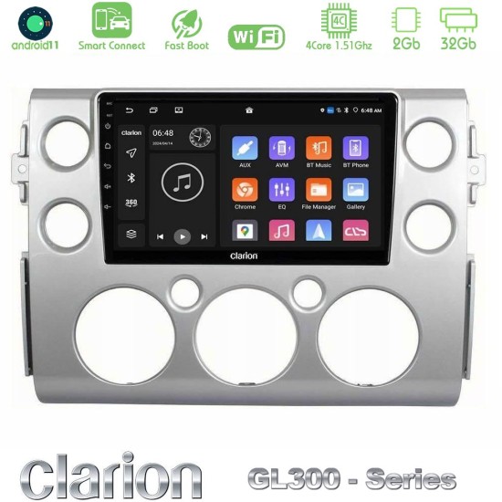 Clarion GL300 Series 4Core Android ClarionOS 2+32GB Toyota FJ 2007-2014 Navigation Multimedia Tablet 9" Με Carplay & Android Auto