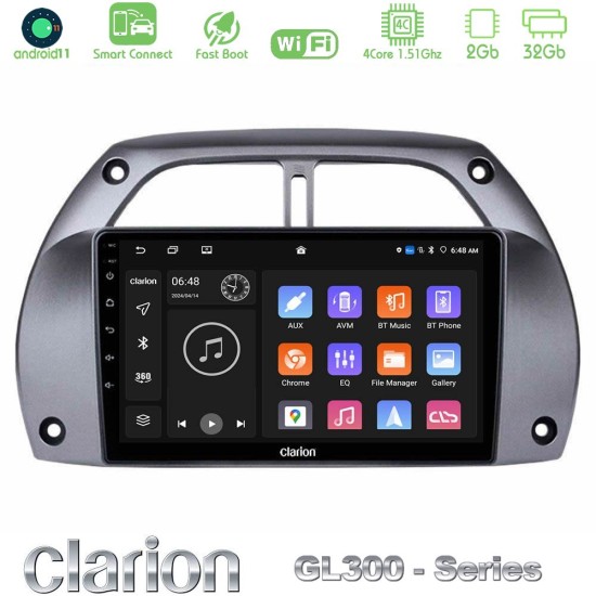 Clarion GL300 Series 4Core Android ClarionOS 2+32GB Toyota RAV4 2001 - 2006 Navigation Multimedia Tablet 9" Με Carplay & Android Auto