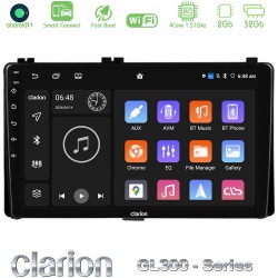 Clarion GL300 Series 4Core Android ClarionOS 2+32GB Toyota Corolla/Auris 2017-2019  Navigation Multimedia Tablet 9" Με Carplay & Android Auto