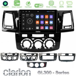 Clarion GL300 Series 4Core Android ClarionOS 2+32GB Toyota Hilux 2007-2016 Navigation Multimedia Tablet 9" Με Carplay & Android Auto