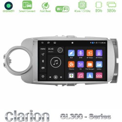 Clarion GL300 Series 4Core Android ClarionOS 2+32GB Toyota Yaris Navigation Multimedia Tablet 9" Με Carplay & Android Auto
