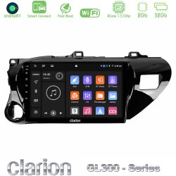 Clarion GL300 Series 4Core Android ClarionOS 2+32GB Toyota Hilux 2017-2021 Navigation Multimedia Tablet 10" Με Carplay & Android Auto