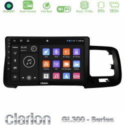 Clarion GL300 Series 4Core Android ClarionOS 2+32GB Volvo S60 2010-2018 Navigation Multimedia Tablet 9" Με Carplay & Android Auto