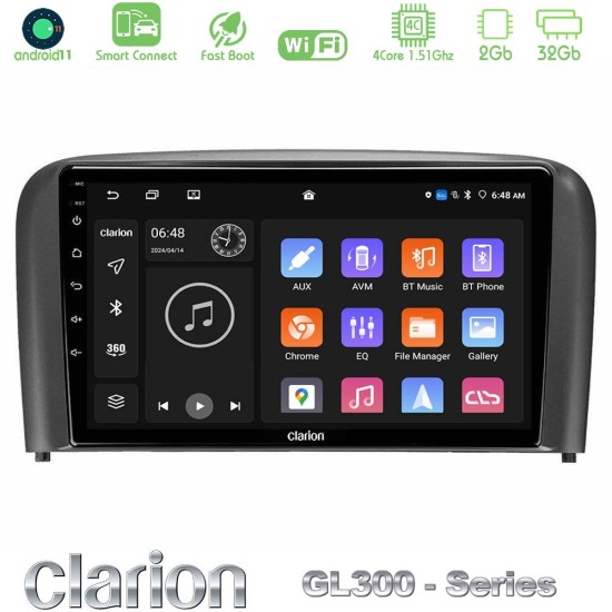 Clarion GL300 Series 4Core Android ClarionOS 2+32GB Volvo S80 1998-2006 Navigation Multimedia Tablet 9" Με Carplay & Android Auto