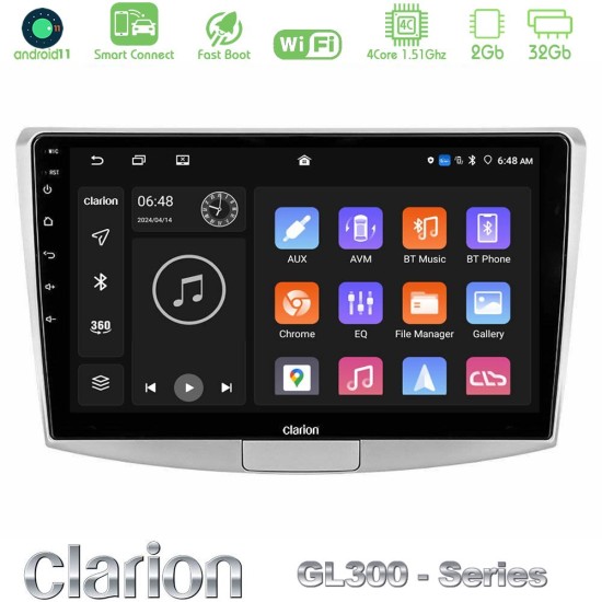 Clarion GL300 Series 4Core Android ClarionOS 2+32GB VW Passat Navigation Multimedia Tablet 10" Με Carplay & Android Auto