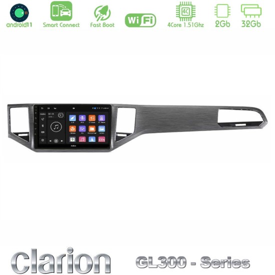 Clarion GL300 Series 4Core Android ClarionOS 2+32GB VW Sportsvan 2014-2020 Navigation Multimedia Tablet 9" Με Carplay & Android Auto