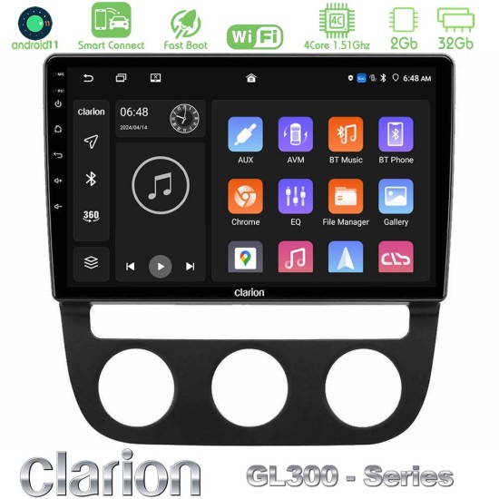 Clarion GL300 Series 4Core Android ClarionOS 2+32GB VW Jetta Navigation Multimedia Tablet 10" Με Carplay & Android Auto