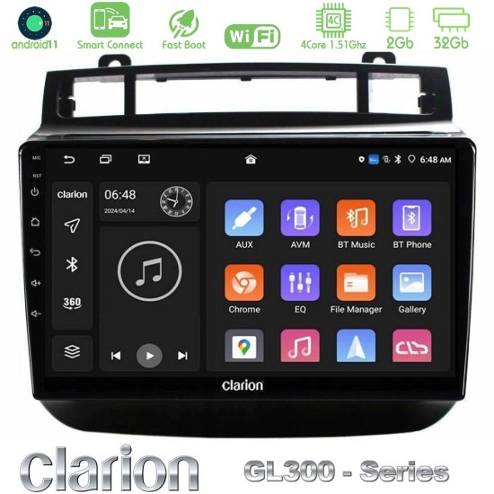 Clarion GL300 Series 4Core Android ClarionOS 2+32GB VW Touareg 2011-2018 Navigation Multimedia Tablet 9" Με Carplay & Android Auto