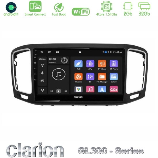 Clarion GL300 Series 4Core Android ClarionOS 2+32GB VW Sharan 2015-2023 Navigation Multimedia Tablet 9" Με Carplay & Android Auto
