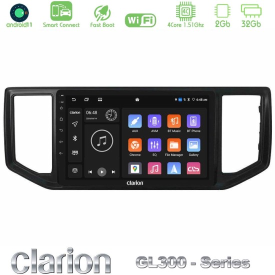 Clarion GL300 Series 4Core Android ClarionOS 2+32GB VW Amarok 2017-2022 Navigation Multimedia Tablet 9" Με Carplay & Android Auto
