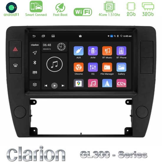 Clarion GL300 Series 4Core Android ClarionOS 2+32GB VW Passat B5 2001-2005 Navigation Multimedia Tablet 9" Με Carplay & Android Auto