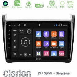 Clarion GL300 Series 4Core Android ClarionOS 2+32GB Vw Polo 2014-2017 Navigation Multimedia Tablet 9" Με Carplay & Android Auto