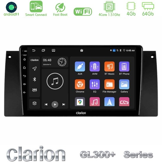 Clarion GL300+ Series 4Core Android ClarionOS 4+64GB  BMW 5 Series  (E39) / X5 (E53) Navigation Multimedia Tablet 9"
