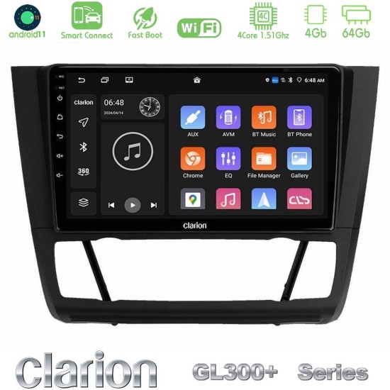 Clarion GL300+ Series 4Core Android ClarionOS 4+64GB  BMW 1Series  E81/E82/E87/E88 (AUTO A/C) Navigation Multimedia Tablet 9"