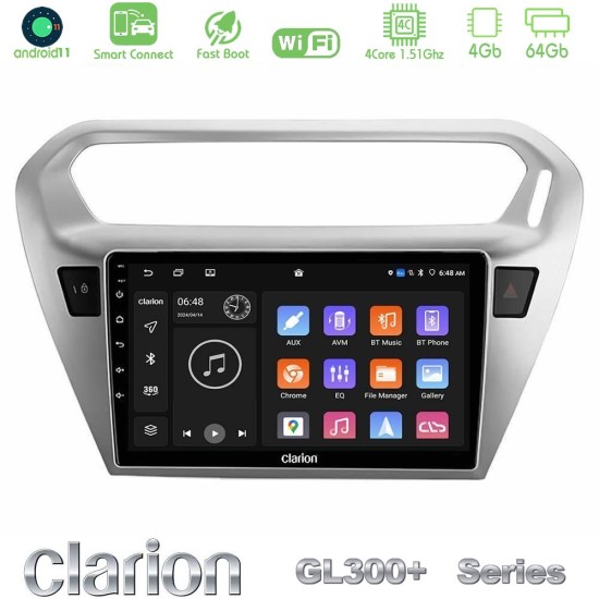 Clarion GL300+ Series 4Core Android ClarionOS 4+64GB  Citroën C-Elysée / Peugeot 301 Navigation Multimedia Tablet 9"